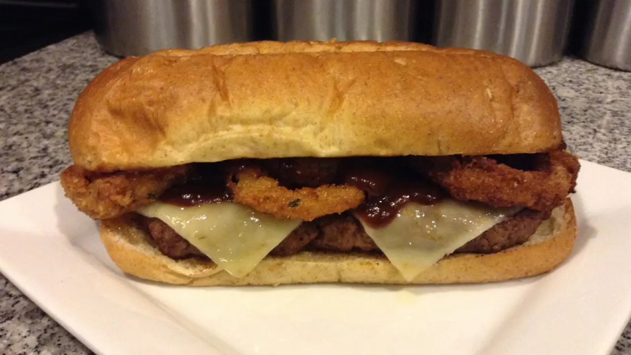 Extra Long BBQ Cheeseburger