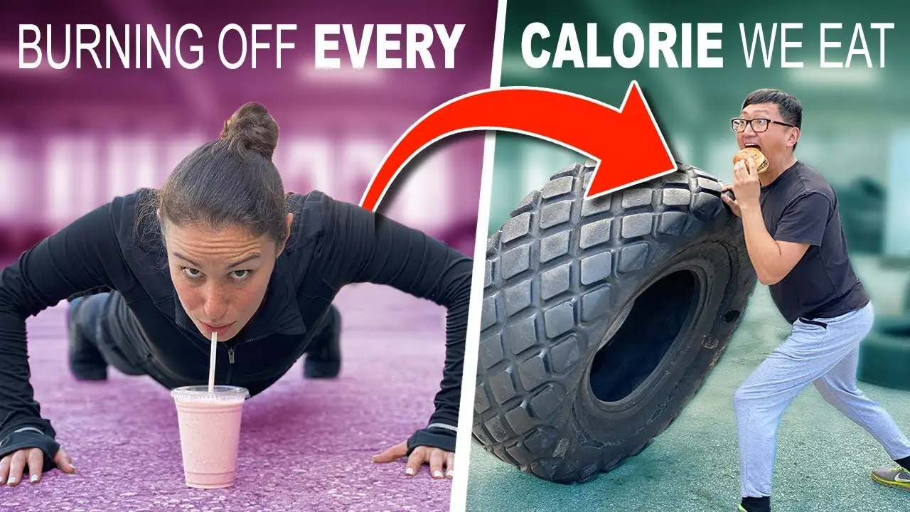 Working OFF every Calorie we CONSUME for 24 hrs // GIRLS vs BOYS CHALLENGE Feat. Pro Wrestlers