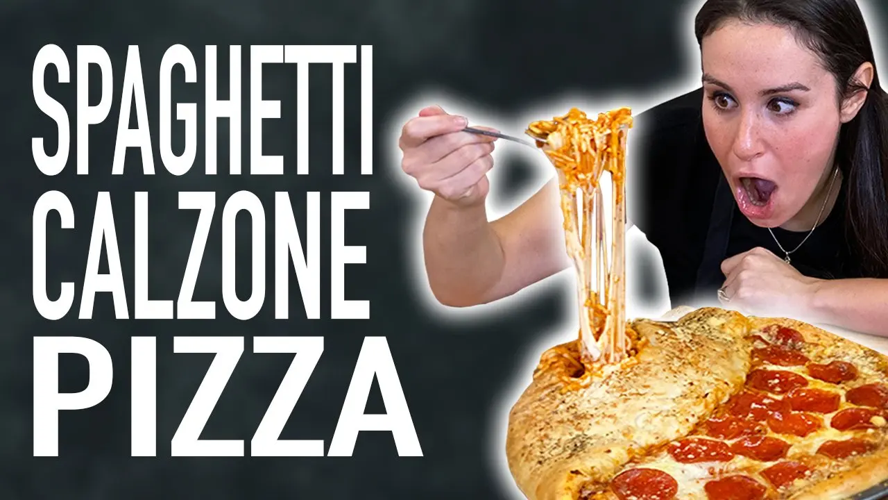 DIY Calzone Spaghetti & Meatball Stuffed Pizza